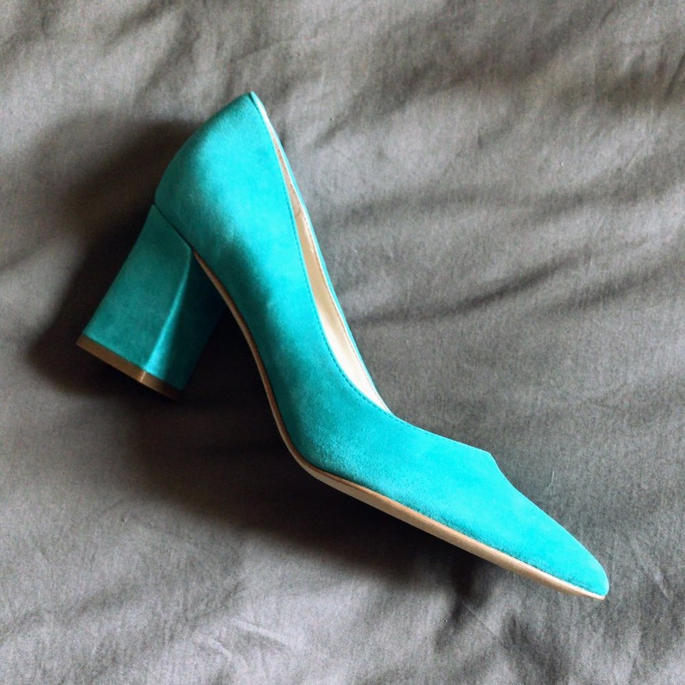 NIB Marc Fisher Turquoise Zala Block Heel Pumps 6